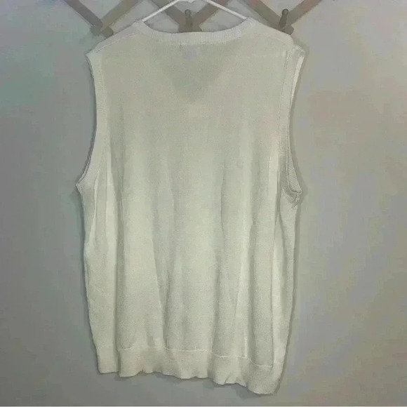 Blue Ocean Mens Solid White Sweater Vest Size 3xl preppy, collegiate, plus size - Picture 4 of 4